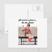 Frau an den Links Postkarte (Vorne/Hinten)