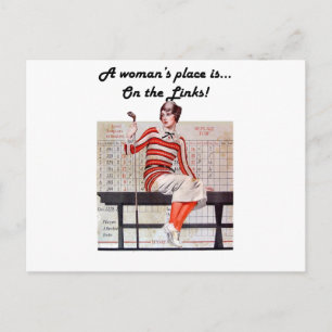 Frau an den Links Postkarte