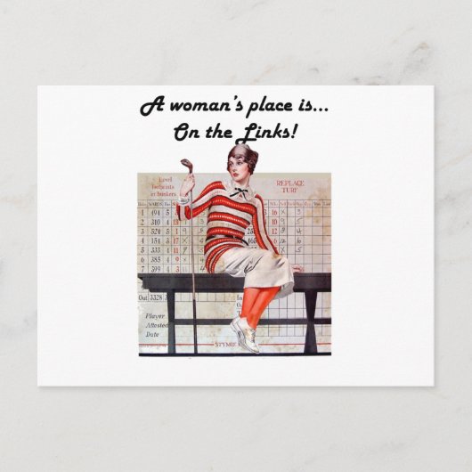 Frau an den Links Postkarte (Vorderseite)