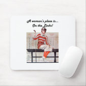Frau an den Verbindungen Mousepad (Mit Mouse)