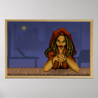 Frau an der Bar Poster