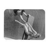 Frau an der Tauchschule Magnet (Horizontal)