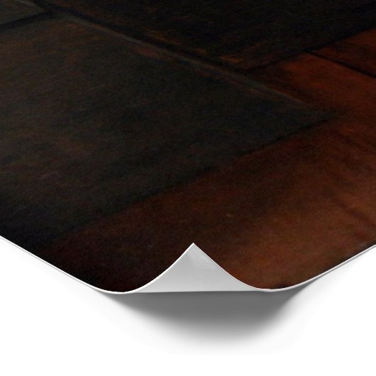 Frau an einem Fenster Poster (Ecke)