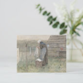 Frau an einer Wäscheleine von Anton Mauve Postkarte (Stehend Vorderseite)