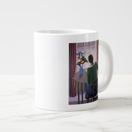 Frau an Fenster 1998 Jumbo-Tasse (Vorderseite Rechts)