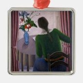 Frau an Fenster 1998 Silbernes Ornament (Vorne)