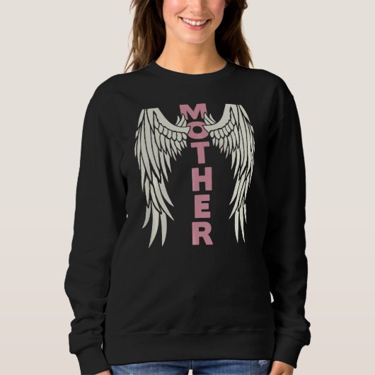 Frau Angel Wings Best Mama Mother Da Sweatshirt (Vorderseite)