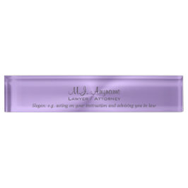 Frau Anwältin Luxury Lilac mit Slogan Namensplakette