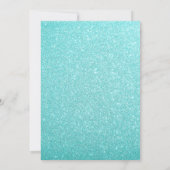 Frau Aquamarin Green Glitzer Glam Brautparty Einladung (Rückseite)