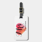 Frau Aquarellherz Reise Gepäckanhängers | Gepäckanhänger (Vorderseite vertikal)