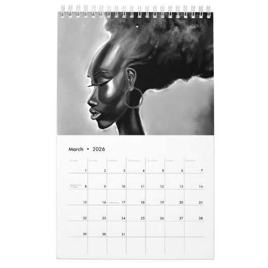 Frau - Aquarellmalerei Kalender (Mär 2026)