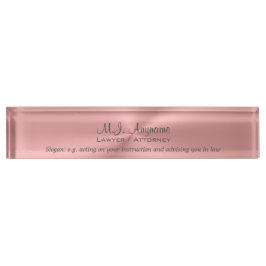 Frau Attorney Luxus pink mit Slogan Namensplakette