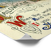 Frau auf Broomstick AllHalloween Poster (Ecke)