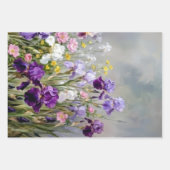 Frau auf der lila Wiese Decoupage Geschenkpapier Set (Vorderseite 3)