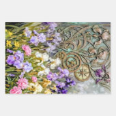 Frau auf der lila Wiese Decoupage Geschenkpapier Set (Vorderseite 2)