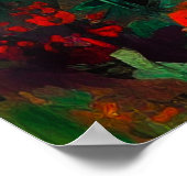 Frau auf der schönen grünen Wiese Poster (Ecke)