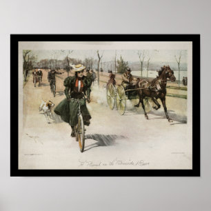 Frau auf einem Fahrrad 1897 Poster