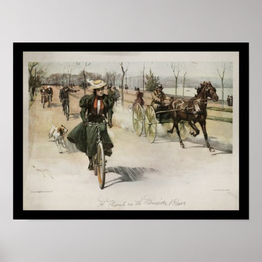 Frau auf einem Fahrrad 1897 Poster (Vorne)
