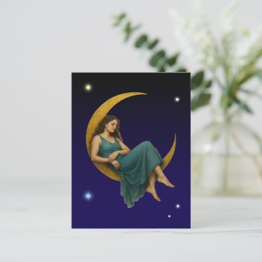 Frau auf einem Halbmond Postkarte (Stehend Vorderseite)