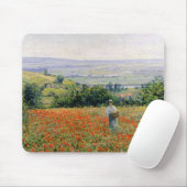 Frau auf einem Mohnblumen-Gebiet Mousepad (Mit Mouse)