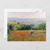 Frau auf einem Mohnfeld Postkarte (Vorne/Hinten)