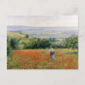Frau auf einem Mohnfeld Postkarte (Vorderseite)