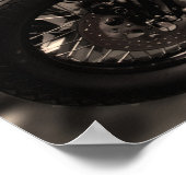 Frau auf einem Motorradposter Poster (Ecke)