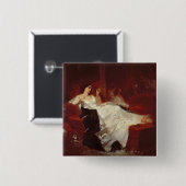 Frau auf einem roten Sofa Button (Vorne & Hinten)