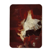 Frau auf einem roten Sofa Magnet (Vertikal)