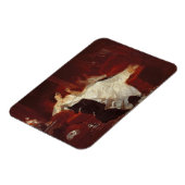 Frau auf einem roten Sofa Magnet (Linke Seite)