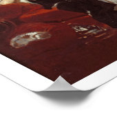 Frau auf einem roten Sofa Poster (Ecke)