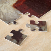 Frau auf einem roten Sofa Puzzle (Seite)