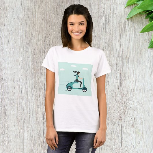 Frau auf einem Scooter T-Shirt