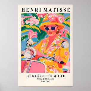 Frau auf einem Vespa, Maximalistischer Dekor, Mati Poster