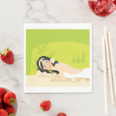Frau auf einem Wellness-Center Papier Napkins Serviette (Beispiel)