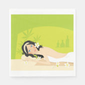 Frau auf einem Wellness-Center Papier Napkins Serviette (Vorderseite)
