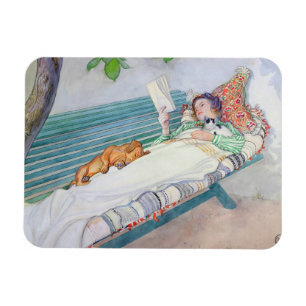 Frau auf einer Bank, 1913 (mit Papier) Magnet