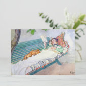 Frau auf einer Bank von Carl Larsson Dankeskarte (Stehend Vorderseite)