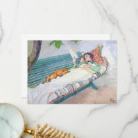 Frau auf einer Bank von Carl Larsson