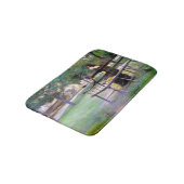 Frau auf einer Bank (von Edwin Austin Abbey) Badematte (Schrägansicht)