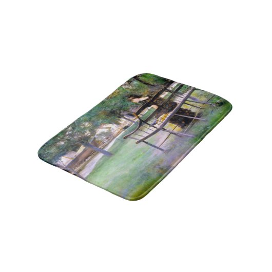 Frau auf einer Bank (von Edwin Austin Abbey) Badematte (Schrägansicht)