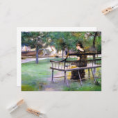 Frau auf einer Bank (von Edwin Austin Abbey) Karte (Vorderseite/Rückseite Beispiel)