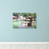 Frau auf einer Bank (von Edwin Austin Abbey) Leinwanddruck (Insitu (Holzboden))