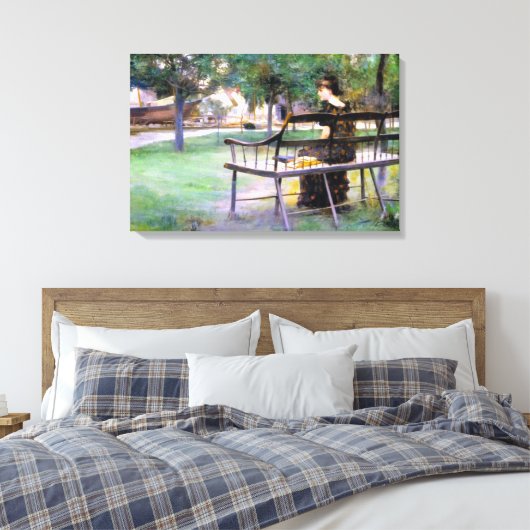 Frau auf einer Bank (von Edwin Austin Abbey) Leinwanddruck (Insitu (Schlafzimmer))