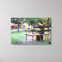 Frau auf einer Bank (von Edwin Austin Abbey)