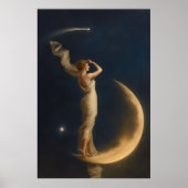 Frau auf einer Mondsichel stehend Poster (Vorne)