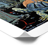 Frau auf einer Schildkröte Poster (Ecke)