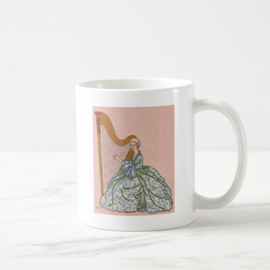 Frau auf Harfe Kaffeetasse (Rechts)