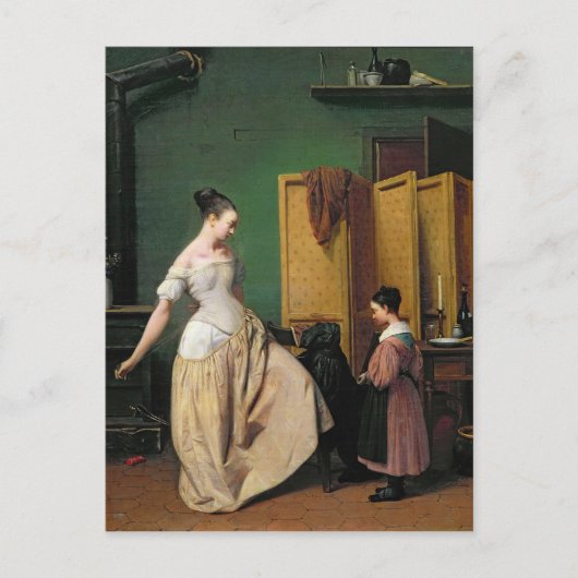Frau auf ihrer Toilette, 1835 Postkarte (Vorderseite)