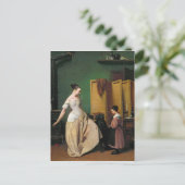 Frau auf ihrer Toilette, 1835 Postkarte (Stehend Vorderseite)